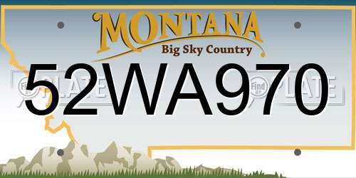 52WA970 Montana License Plate