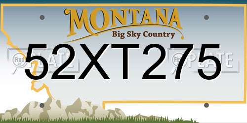 52XT275 Montana License Plate