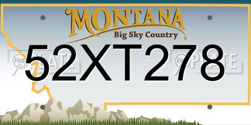 52XT278 Montana License Plate