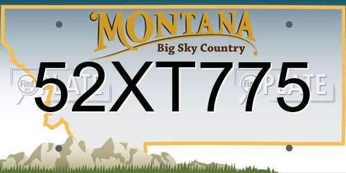 52XT775 Montana License Plate