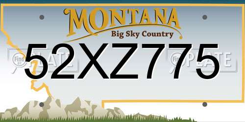 52XZ775 Montana License Plate