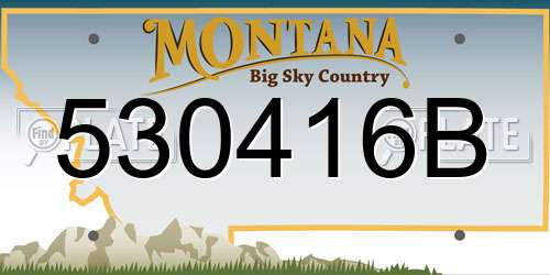 530416B Montana License Plate