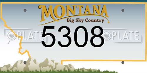 5308 Montana License Plate