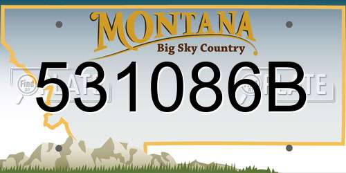 531086B Montana License Plate