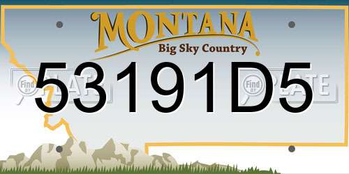 53191D5 Montana License Plate