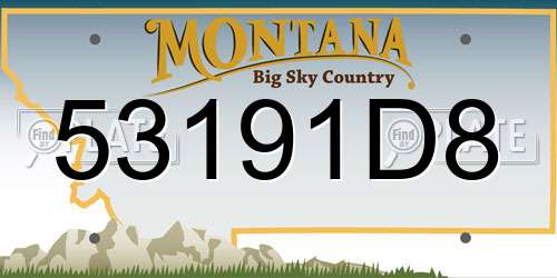 53191D8 Montana License Plate