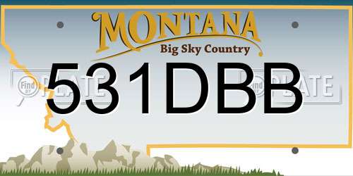 531DBB Montana License Plate