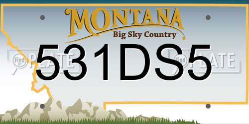 531DS5 Montana License Plate