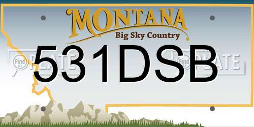 531DSB Montana License Plate