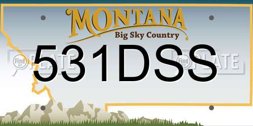 531DSS Montana License Plate