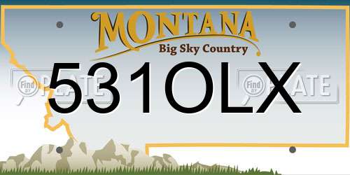 531OLX Montana License Plate