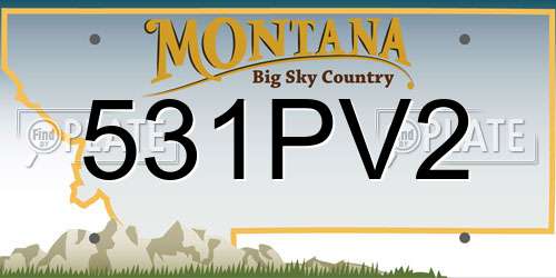531PV2 Montana License Plate