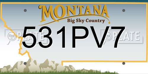 531PV7 Montana License Plate