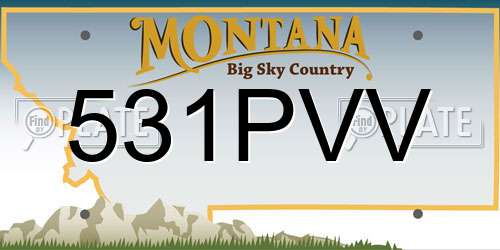 531PVV Montana License Plate