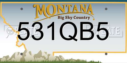 531QB5 Montana License Plate
