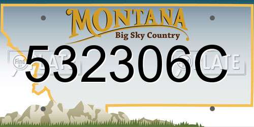 532306C Montana License Plate