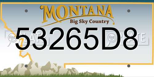 53265D8 Montana License Plate