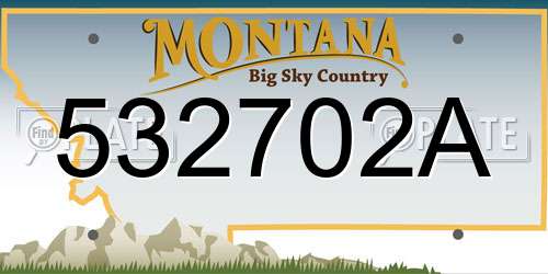 532702A Montana License Plate