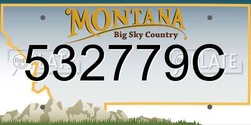 532779C Montana License Plate
