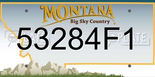 53284F1 Montana License Plate