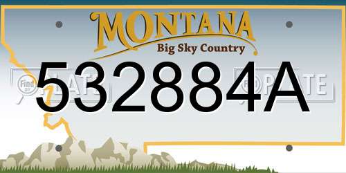532884A Montana License Plate