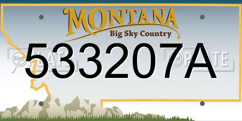 533207A Montana License Plate