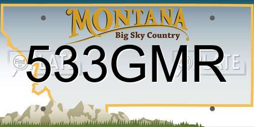 533GMR Montana License Plate