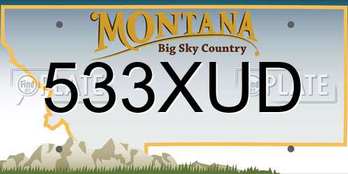533XUD Montana License Plate