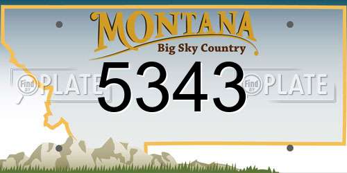 5343 Montana License Plate