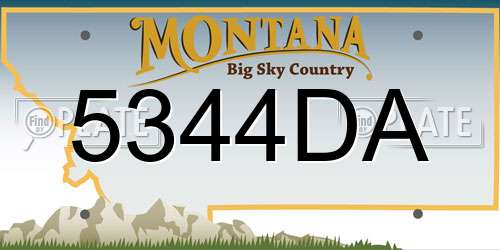 5344DA Montana License Plate