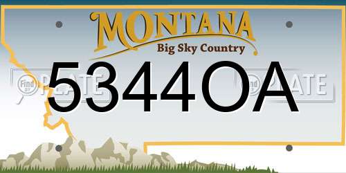 5344OA Montana License Plate