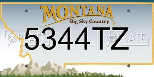 5344TZ Montana License Plate