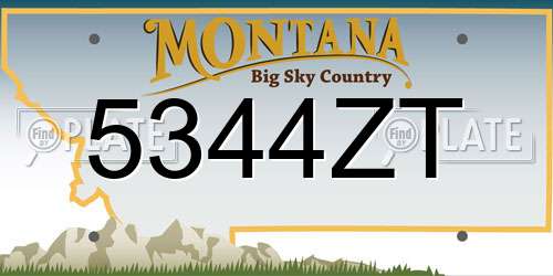 5344ZT Montana License Plate