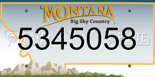 5345058 Montana License Plate