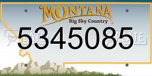 5345085 Montana License Plate