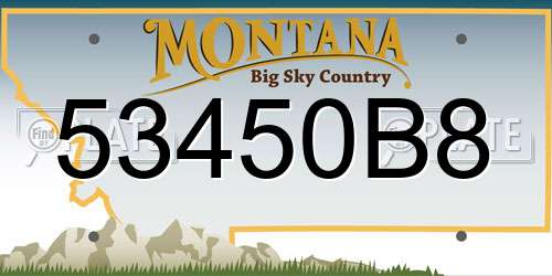 53450B8 Montana License Plate