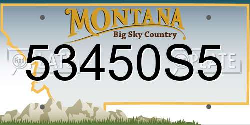 53450S5 Montana License Plate