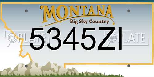 5345ZI Montana License Plate
