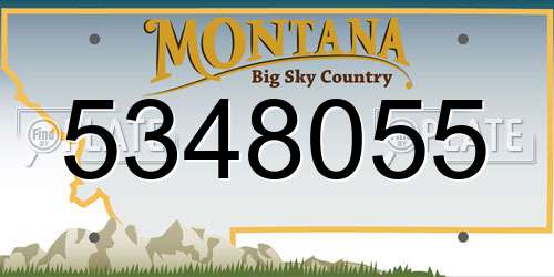 5348055 Montana License Plate