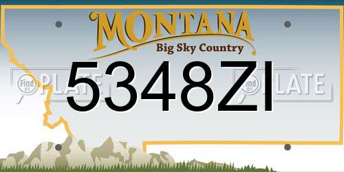 5348ZI Montana License Plate