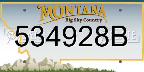 534928B Montana License Plate