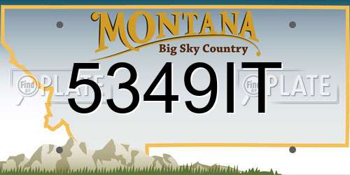 5349IT Montana License Plate