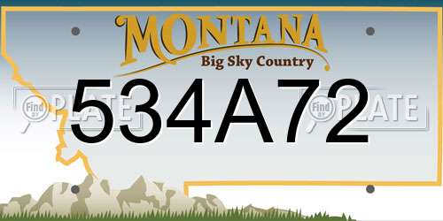 534A72 Montana License Plate