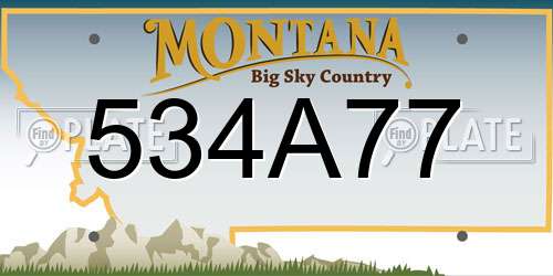 534A77 Montana License Plate