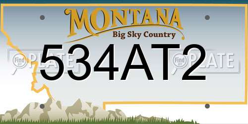 534AT2 Montana License Plate