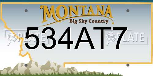 534AT7 Montana License Plate