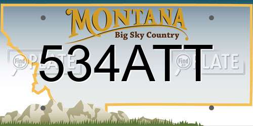 534ATT Montana License Plate