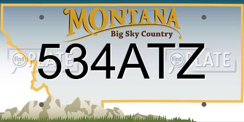 534ATZ Montana License Plate