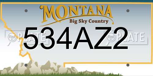 534AZ2 Montana License Plate