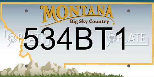 534BT1 Montana License Plate